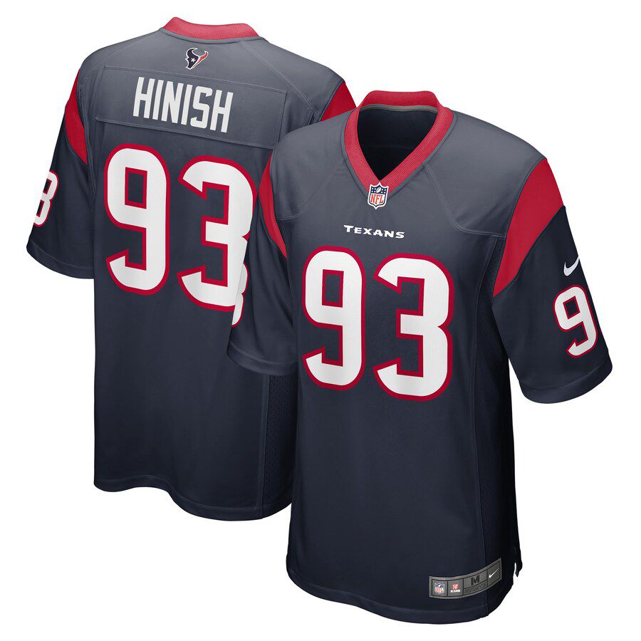 Men Houston Texans #93 Kurt Hinish Nike Navy Game Player NFL Jersey